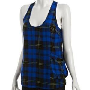 Gemma Plaid silk tank
